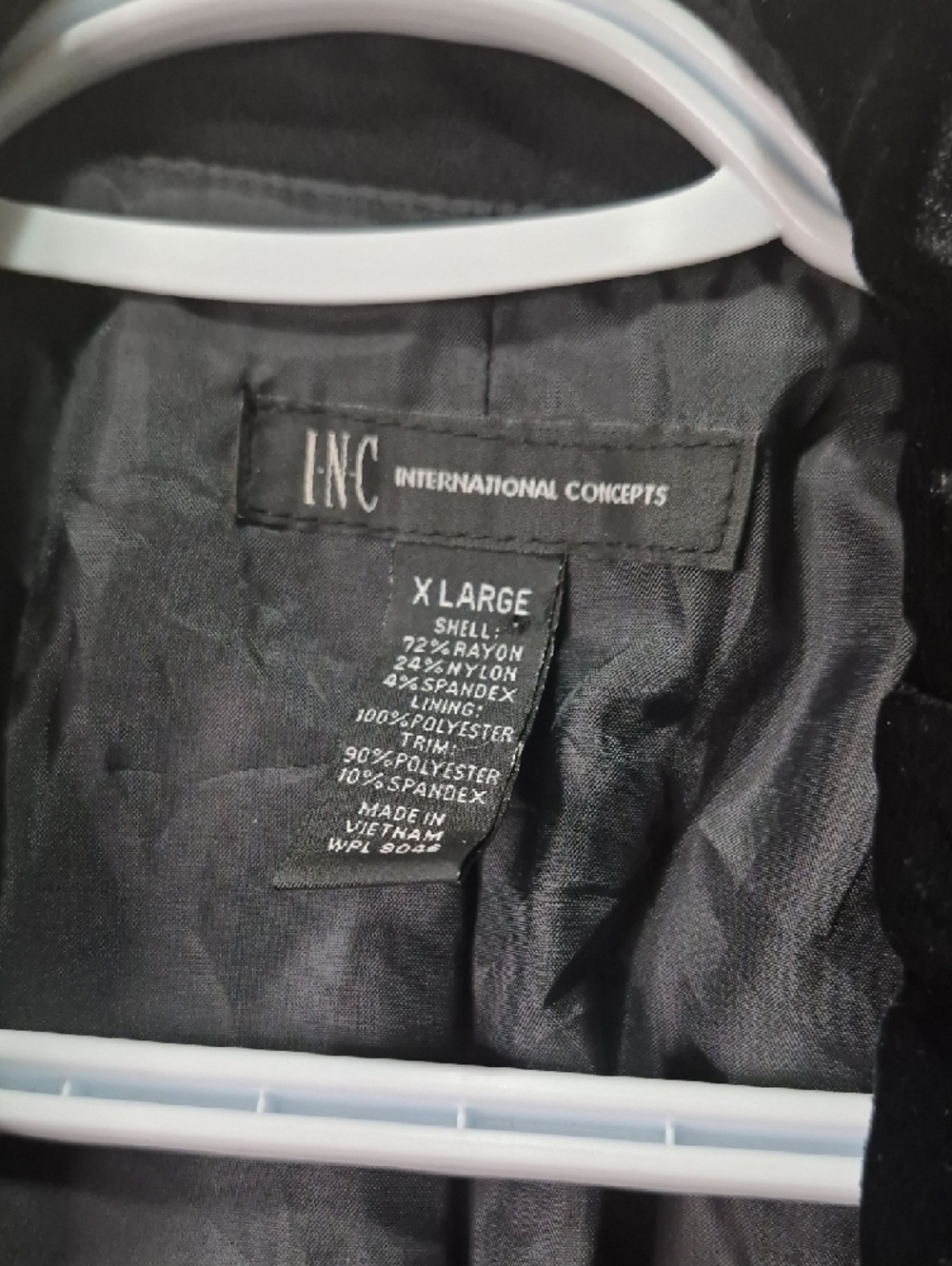 INC International Concepts Black Dress Coat with Velvet Trim - Picture 3 of 12